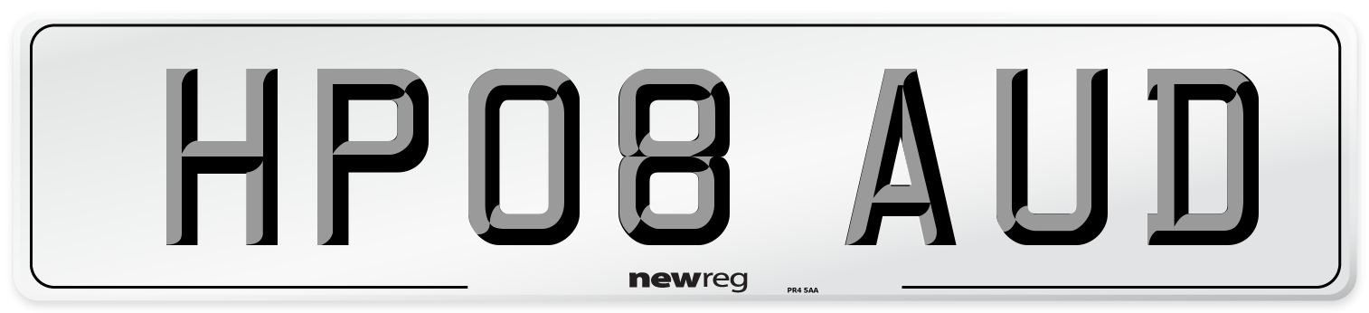 HP08 AUD Number Plate from New Reg